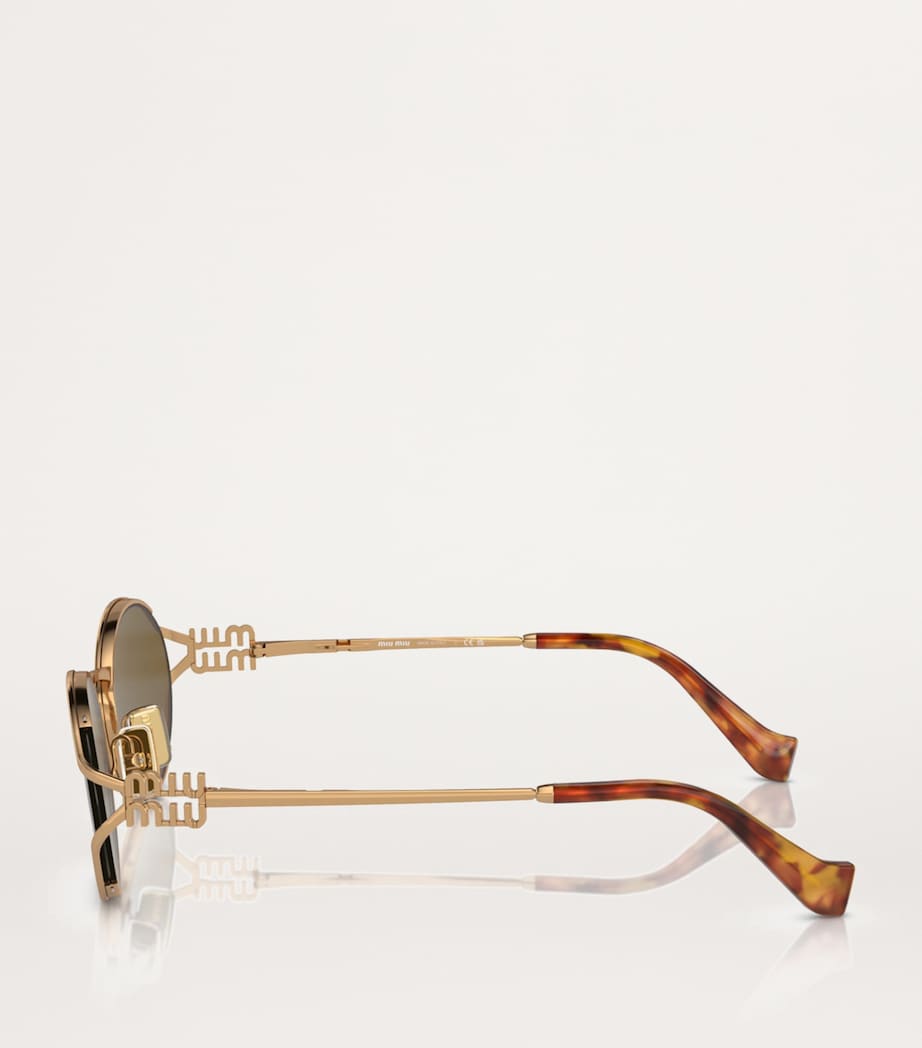 Miu Miu designer metal oval sunglasses - British product