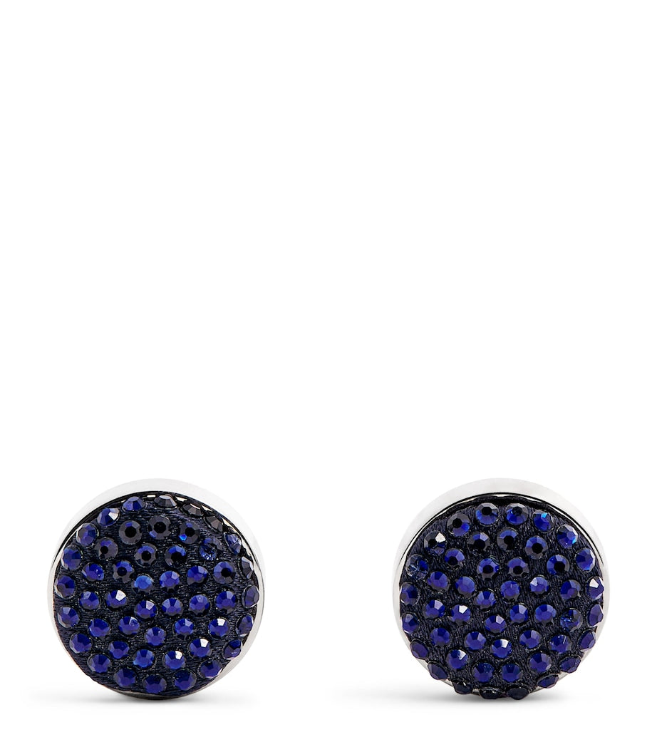 Giorgio Armani sterling silver cufflinks with blue pavé crystals, imported from the UK