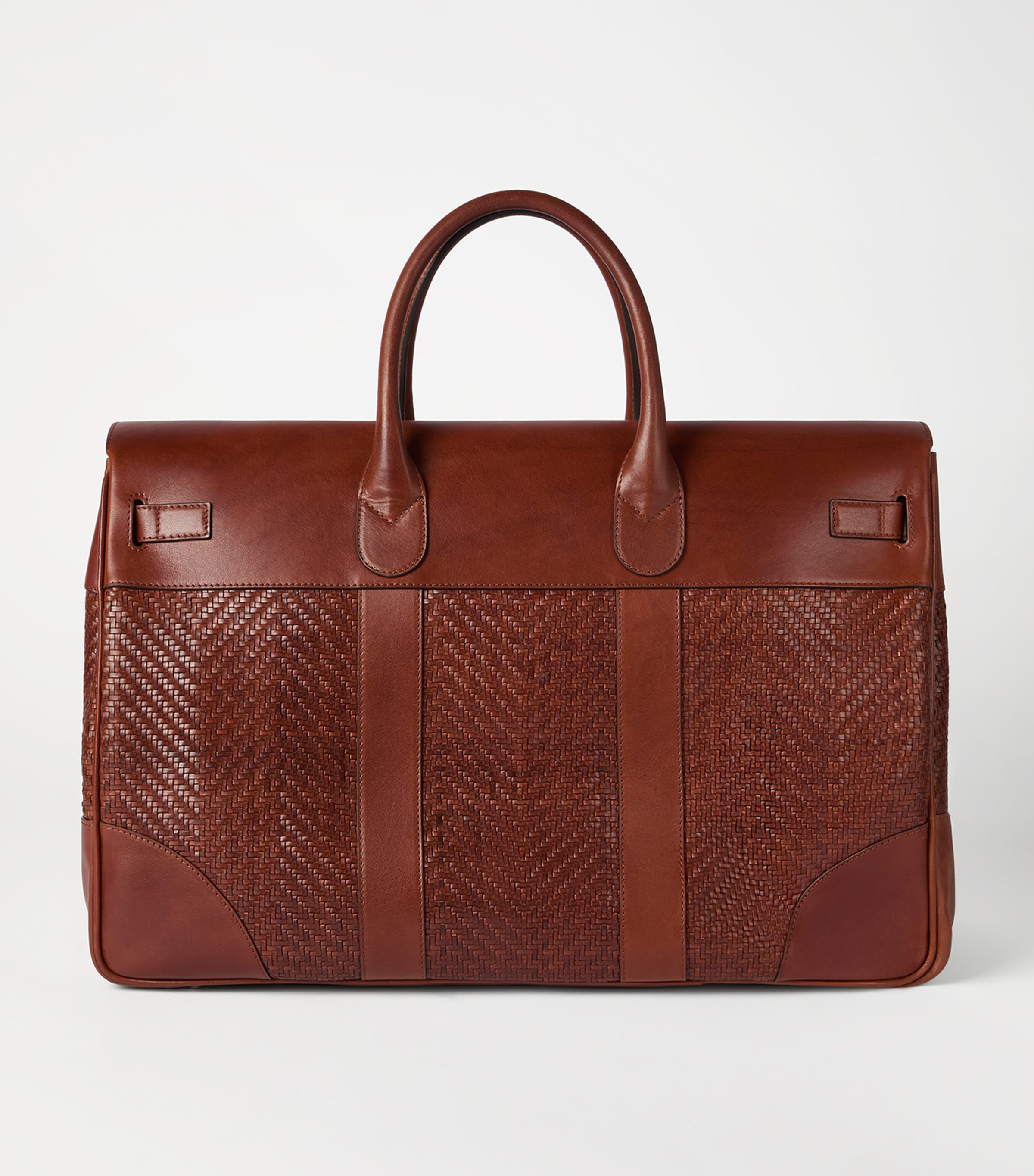 Brunello Cucinelli leather woven holdall - British product