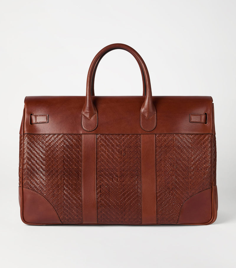 Brunello Cucinelli leather woven holdall - British product