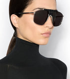 Alaïa oversized metal aviator mask sunglasses, UK version