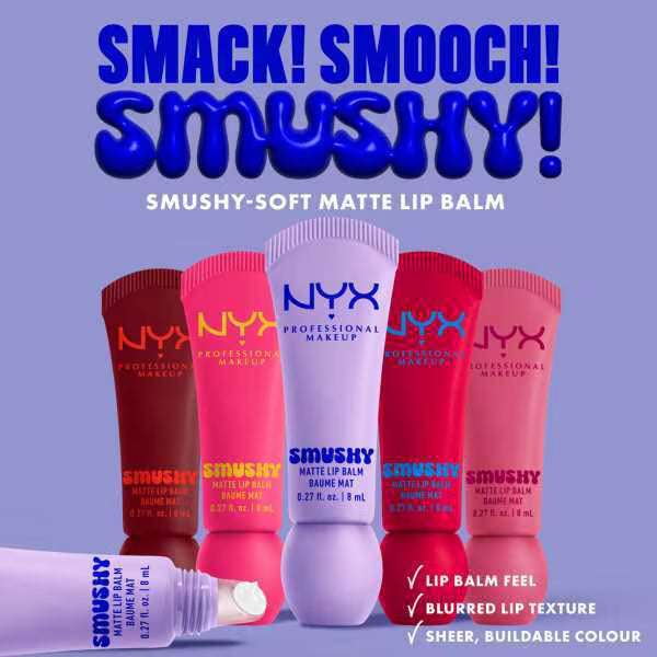 NYX Professional Makeup Smushy Matte Lip Balm Swipe 2 Smooth, imported from the UK