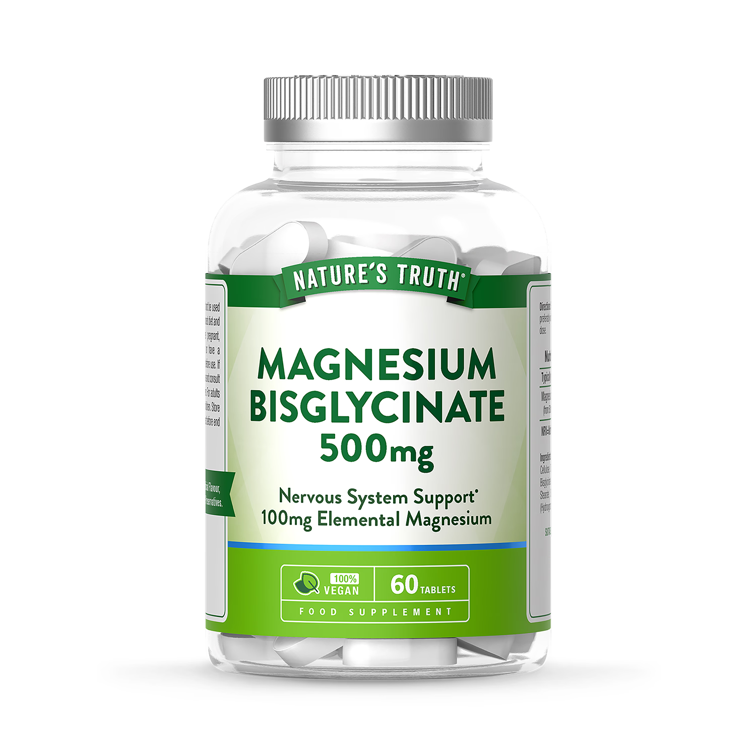 Nature's Truth Magnesium Bisglycinate 500mg 60 tablets, UK version
