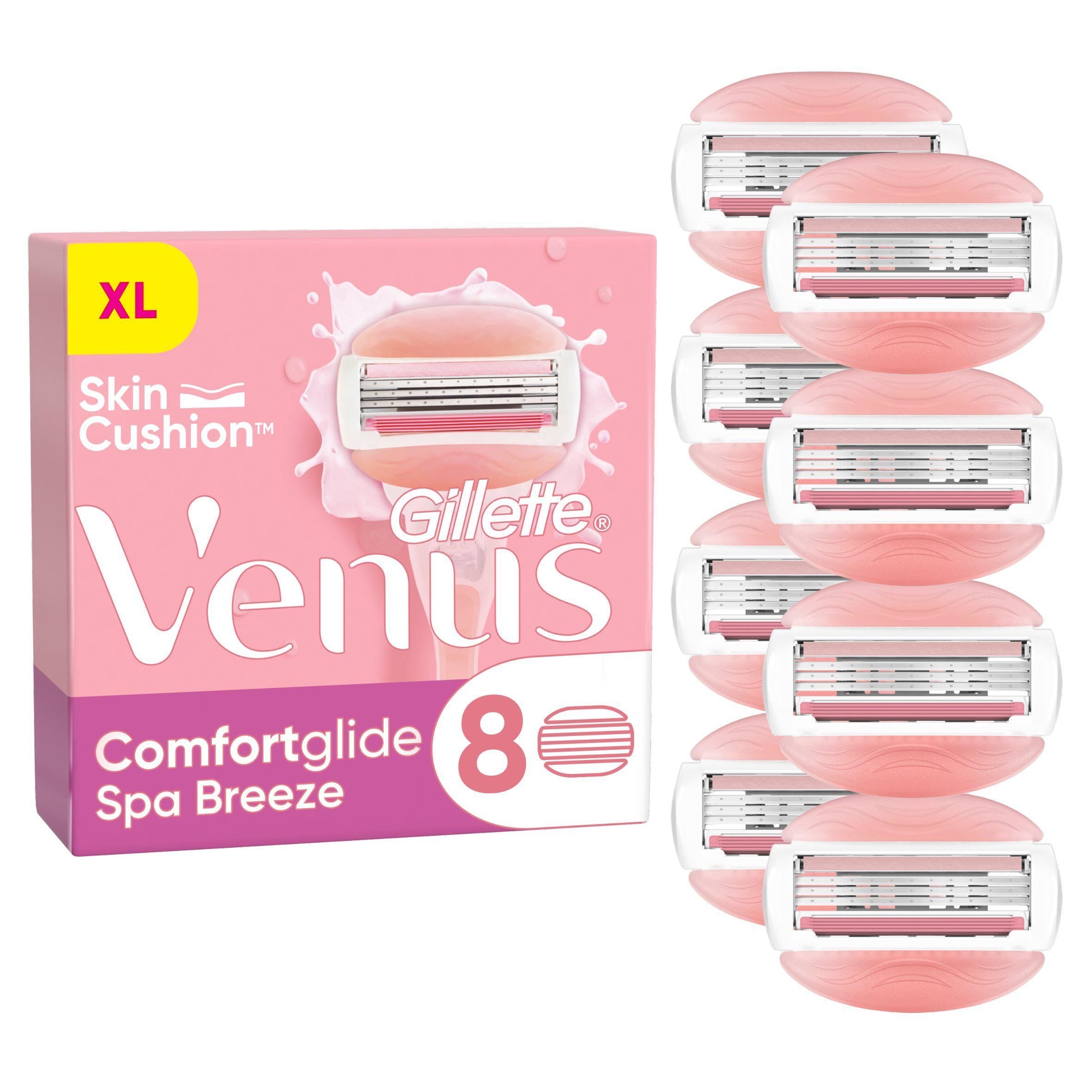 Gillette Venus Comfortglide Spa Breeze Women's Razor Blades x8 women's shaving Sainsburys   