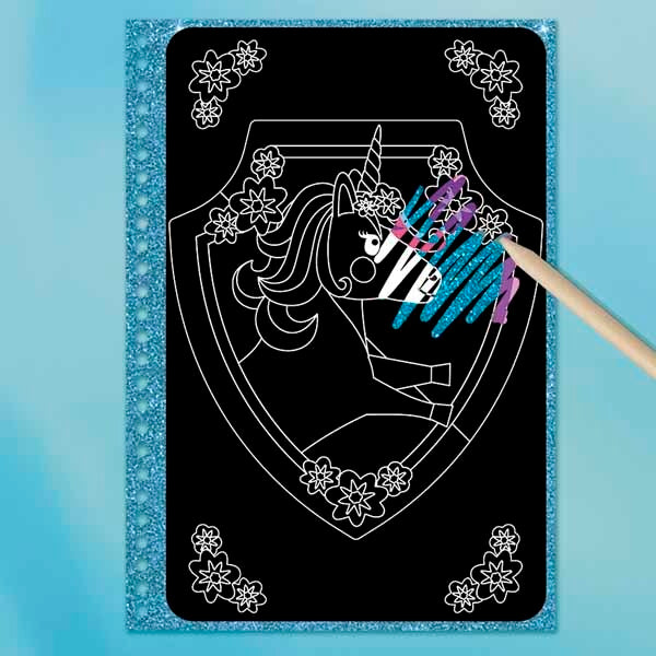 Totum Unicorn ScratchBook scratch art kit - British product