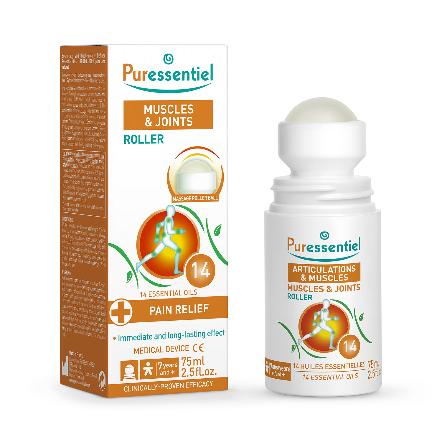 Puressentiel Muscle and Joints pain relief roller 75ml, imported from the UK