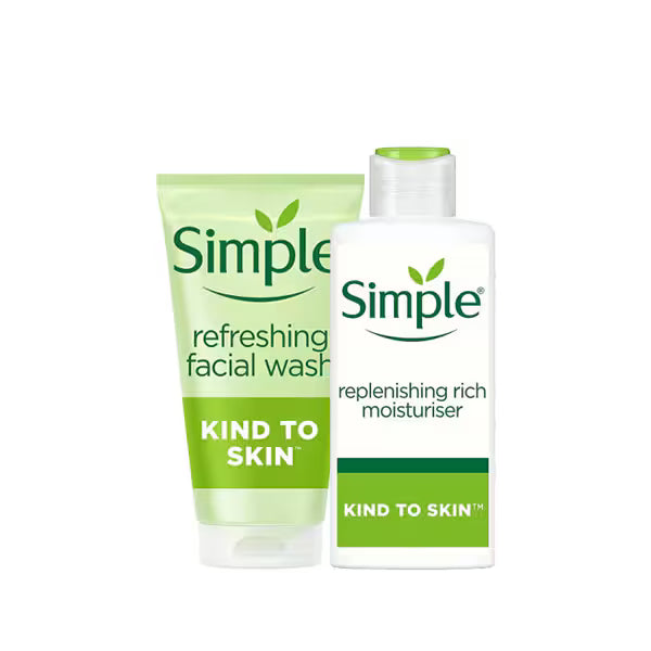 Simple Refresh And Replenish Skincare Bundle Face Set 150ml 125ml (British brand)