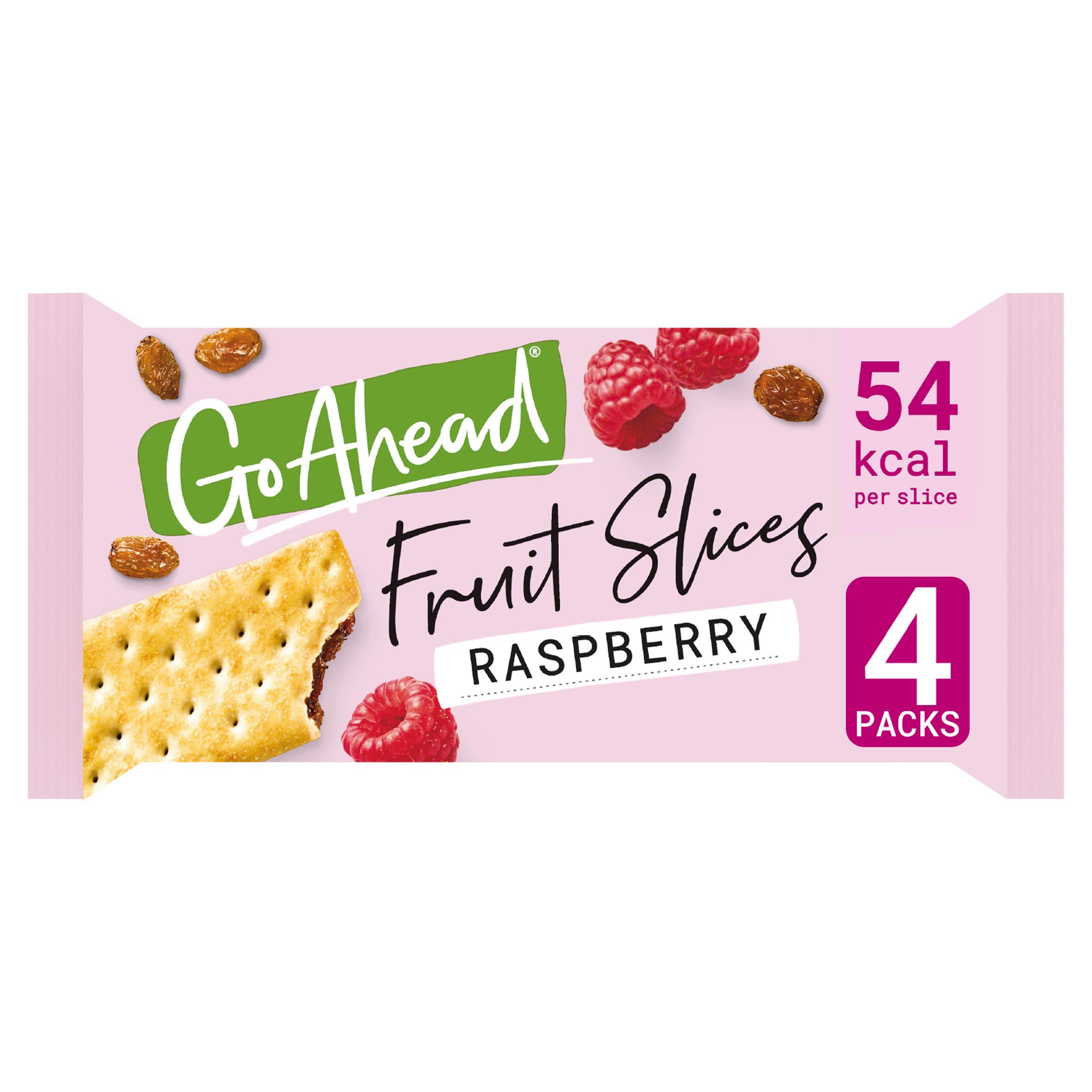 Go Ahead Raspberry Crispy Fruit Slices Multipack Snack Bars 4x44g GOODS Sainsburys   