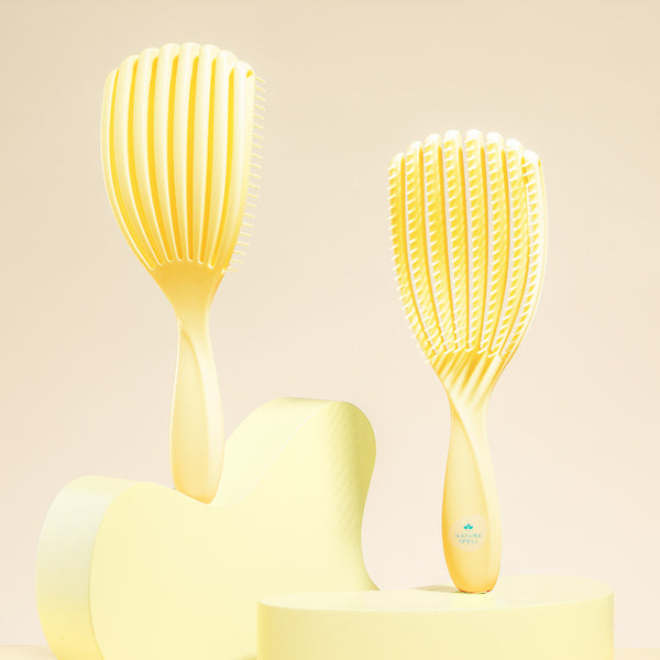 Nature Spell FlexiFlow Detangler yellow, imported from the UK