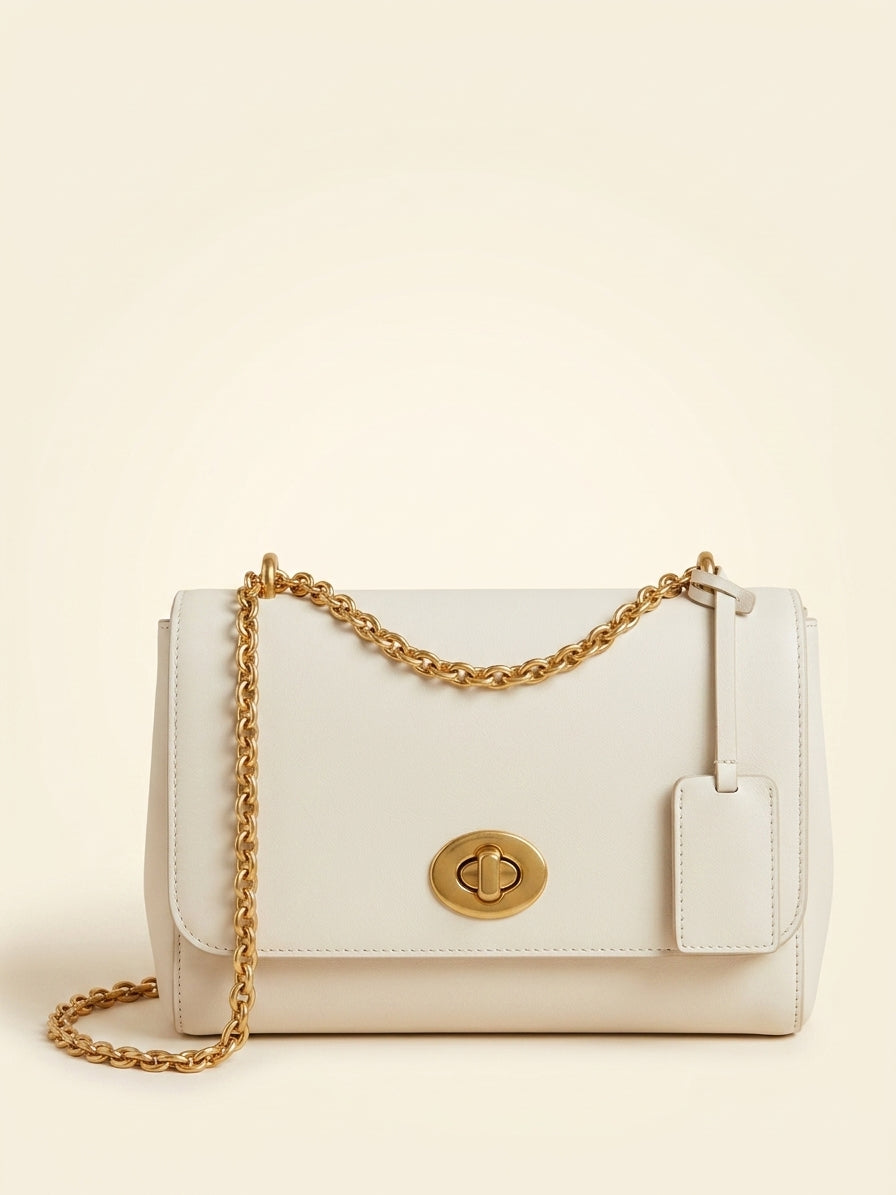 Mulberry Lily heavy grain leather chain strap shoulder bag - British product