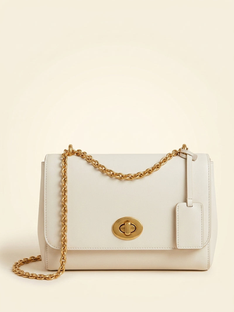 Mulberry Lily heavy grain leather chain strap shoulder bag - British product