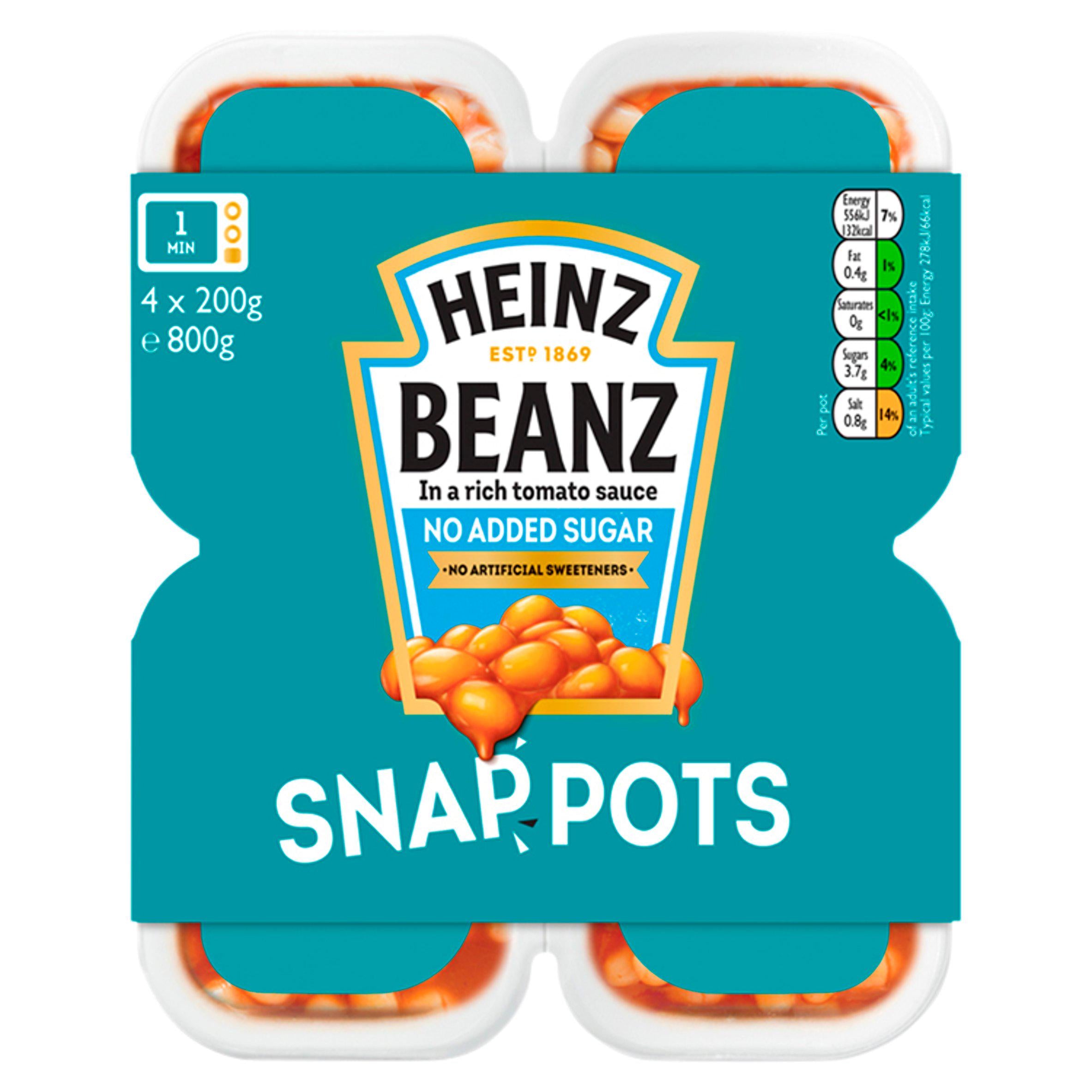 Heinz No Added Sugar Beans in a Rich Tomato Sauce 4x200g Baked beans & canned pasta Sainsburys   