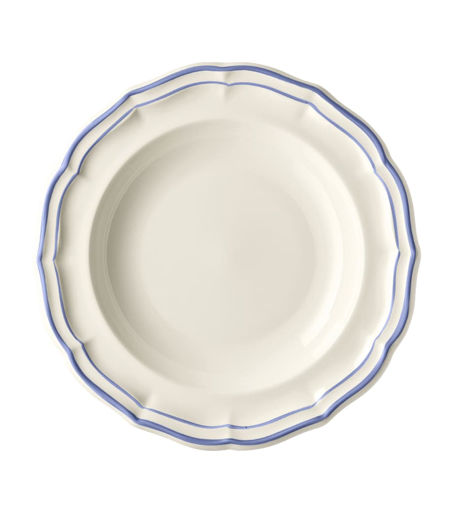 Gien Filet Bleu soup plates set of 4 (British brand)