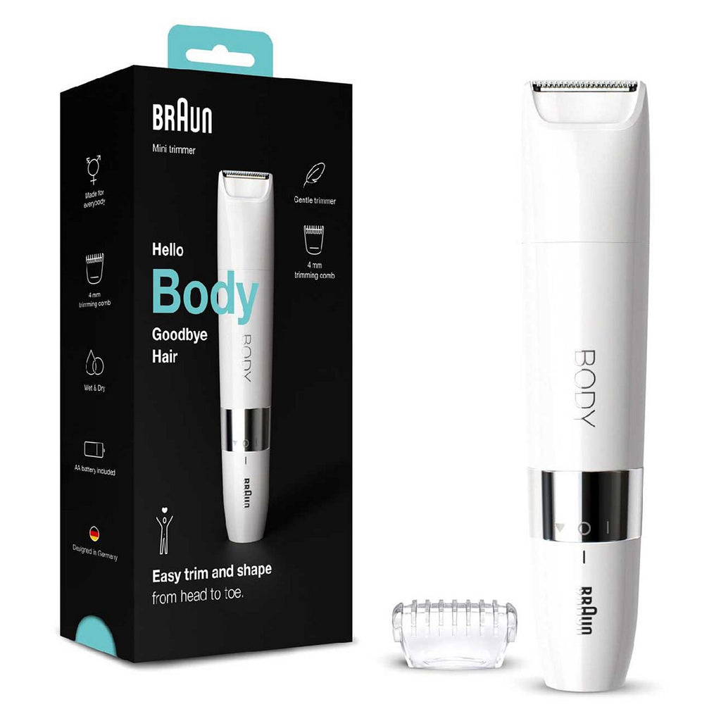 Braun Body Mini Trimmer BS1000, Electric Body Hair Removal for Women and Men