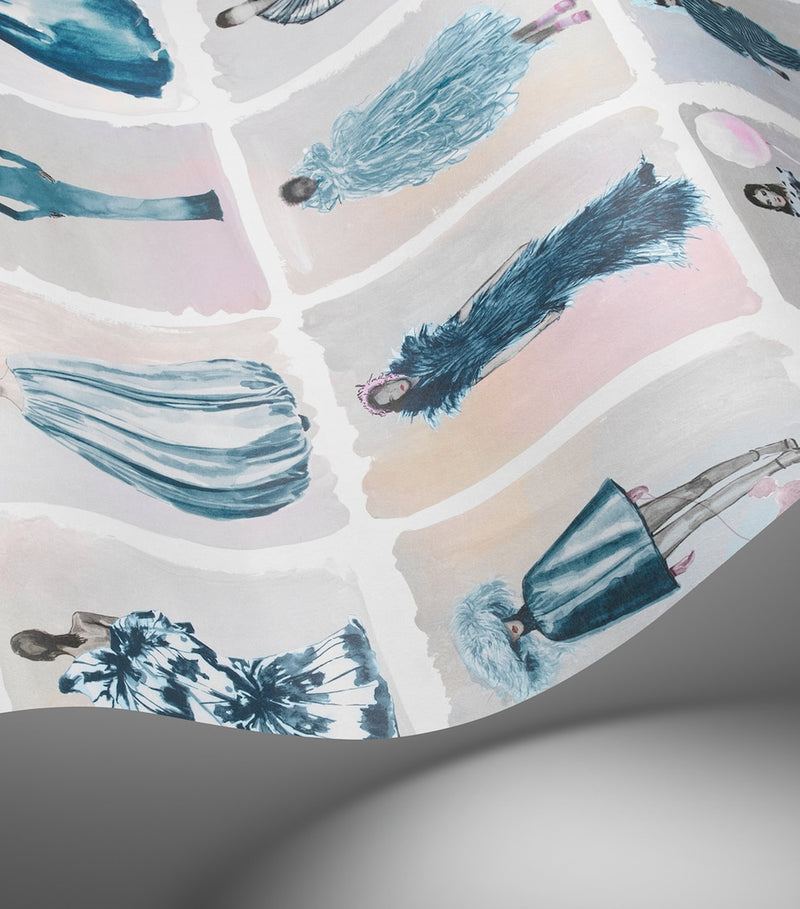 Cole & Son Harrods Couture Carousel wallpaper China Blue, UK version