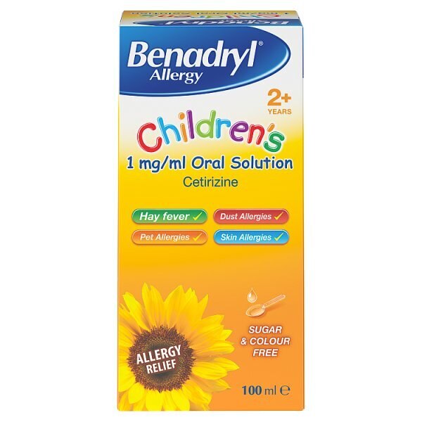 Benadryl Children Medicine 2+ Years Allergy Solution 100ml GOODS Superdrug   