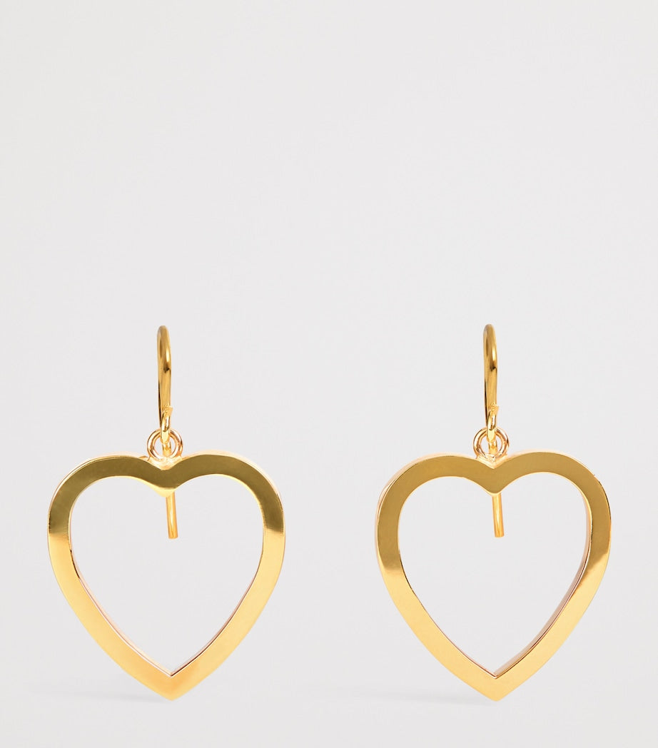 Jennifer Meyer large open heart drop earrings in yellow gold, UK version