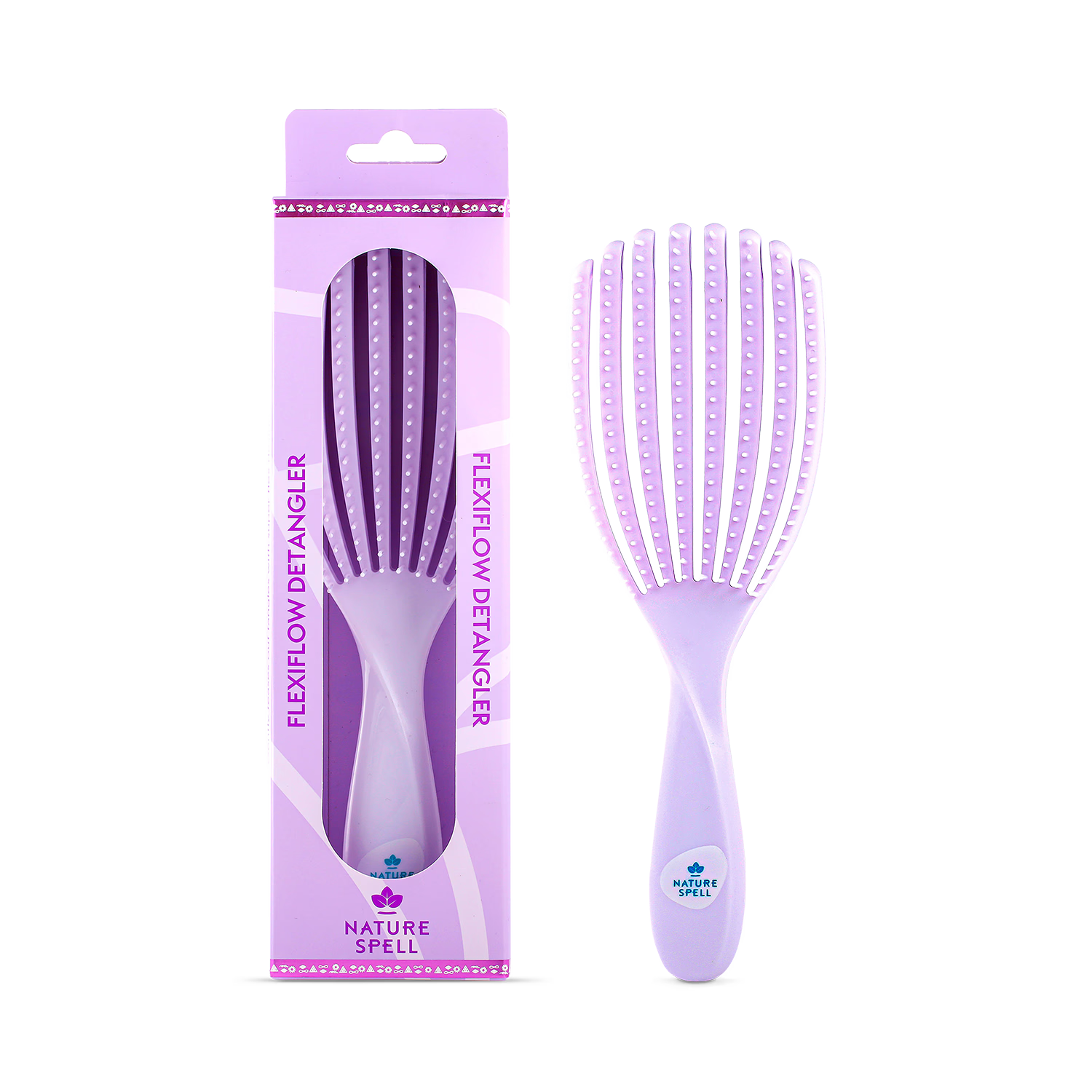 Nature Spell Flexi Flow Detangler Brush Purple, UK version
