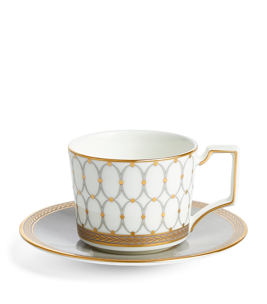 Wedgwood Renaissance Grey coffee cup and saucer 70ml (British brand)