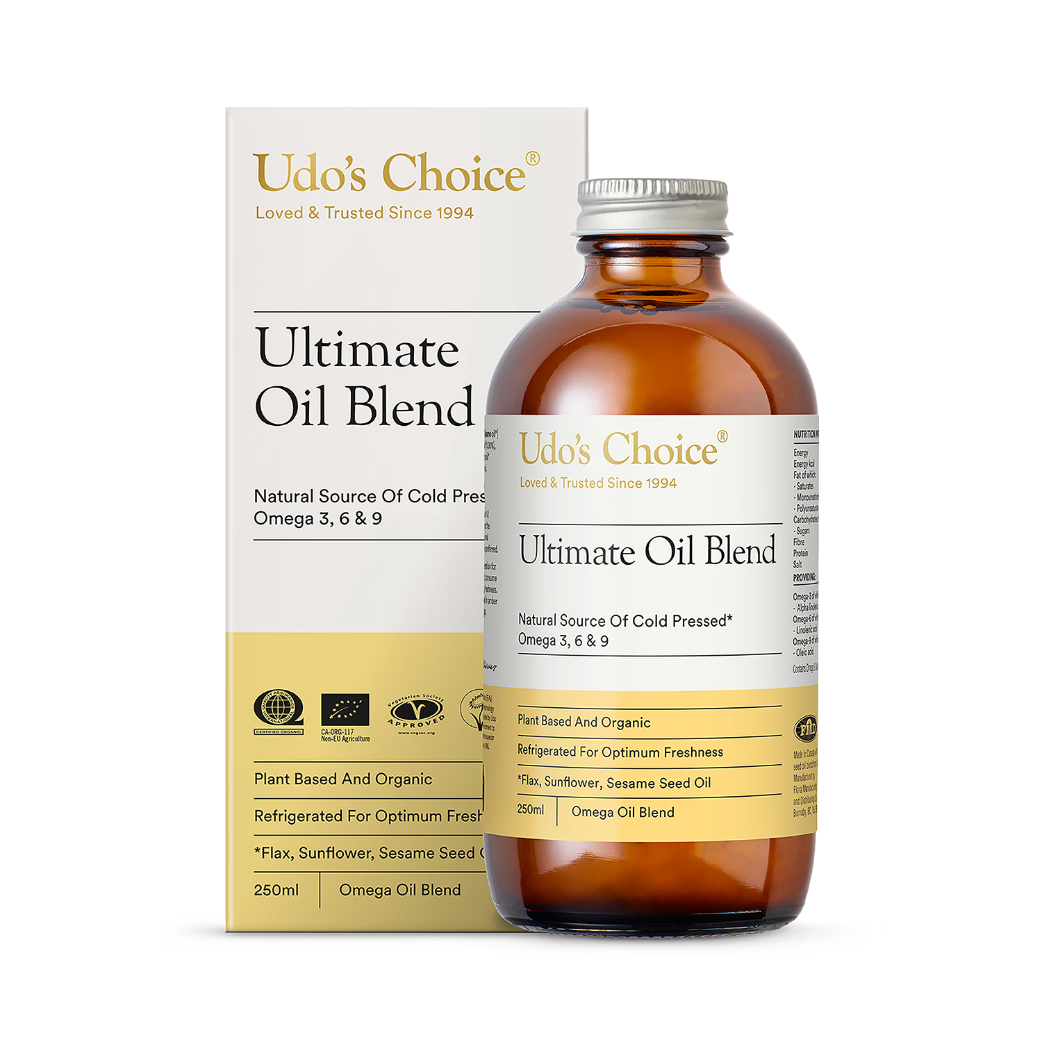 Udo's Choice organic omega 3-6-9 oil blend 250ml, UK version