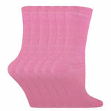 Sock Snob 6 Pk Childrens Solid Colour Cotton Socks 9-12 UK GOODS Superdrug Pink  