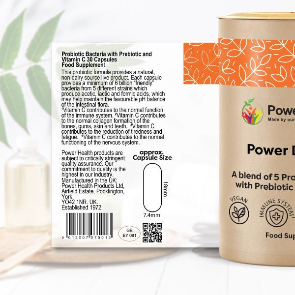 Power Health Dophilus Probiotic/Prebiotic/Vit C Caps 30s GOODS Superdrug   