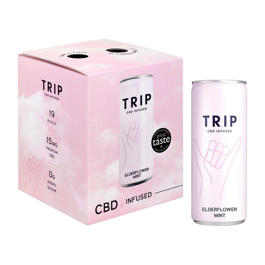 TRIP CBD Elderflower Mint Drink - 4 x 250ml Multipack