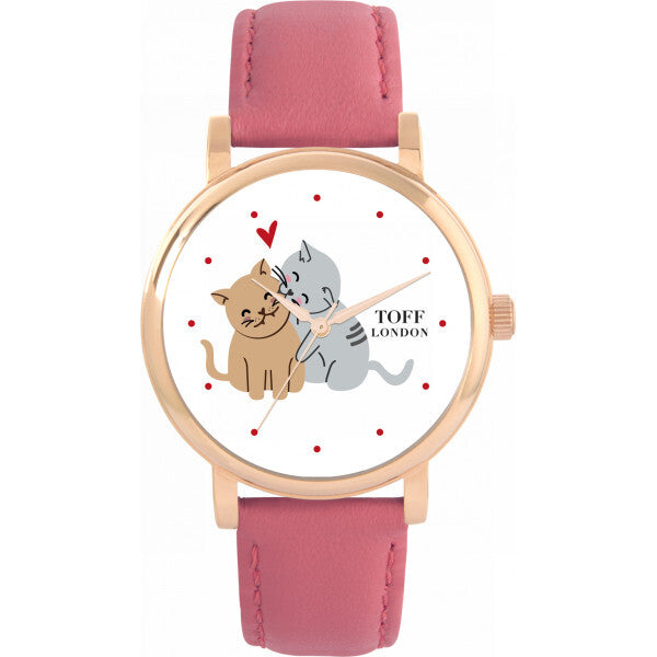 Toff London White Ladies Love Cats watch, UK version