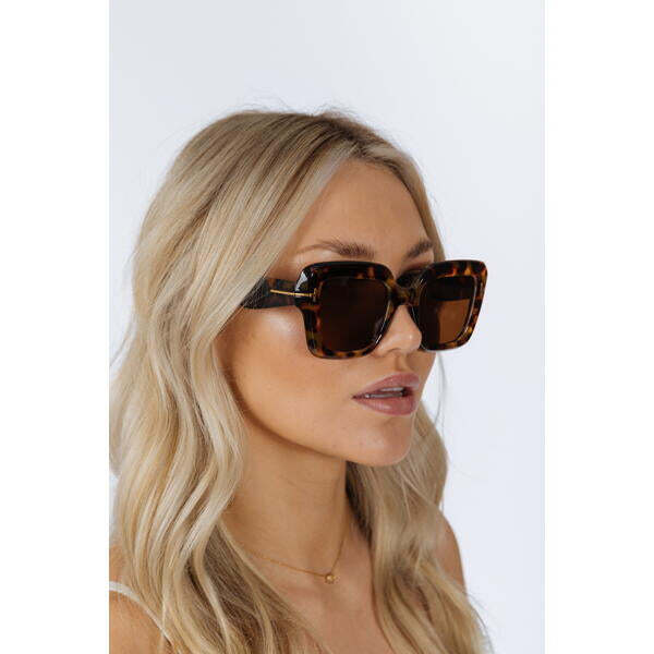 SVNX square sunglasses leopard brown, imported from the UK