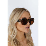 SVNX square sunglasses leopard brown, imported from the UK