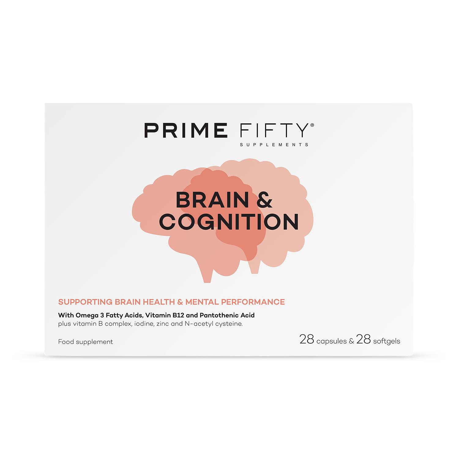 Brain & Cognition capsules and softgels for over 50s - British product