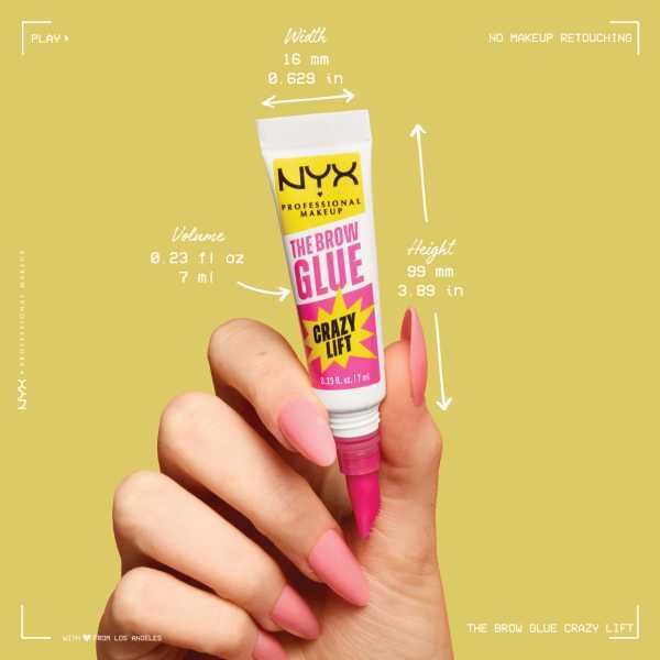 NYX The Brow Glue Crazy Lift brow product, imported from the UK