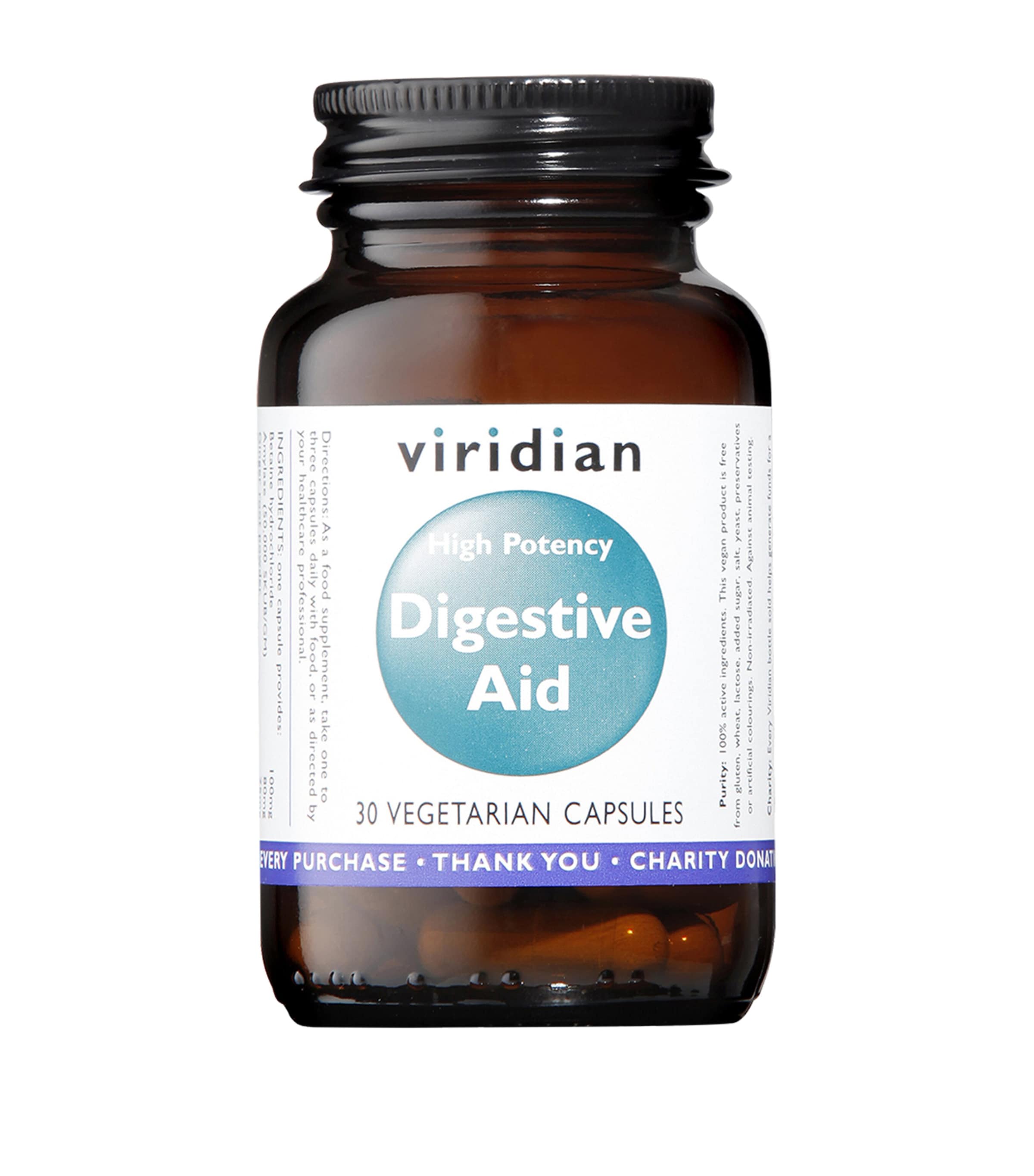 Viridian High Potency Digestive Aid 30 Capsules (British brand)