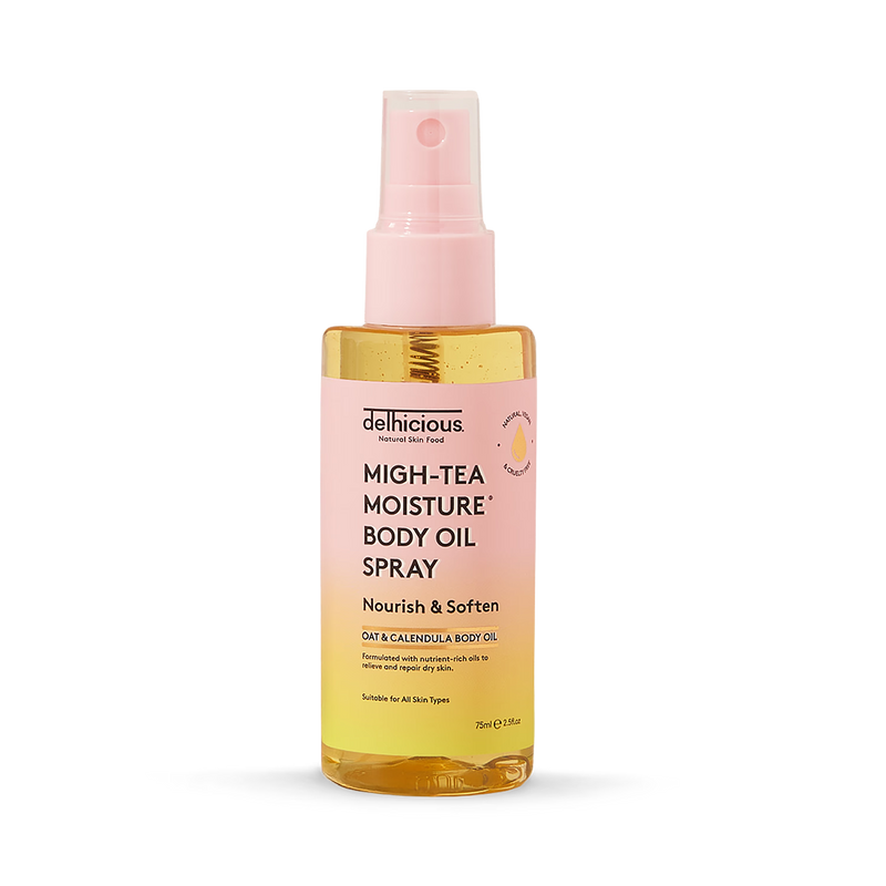 Delhicious Migh-Tea moisture barrier repair body oil (British brand)