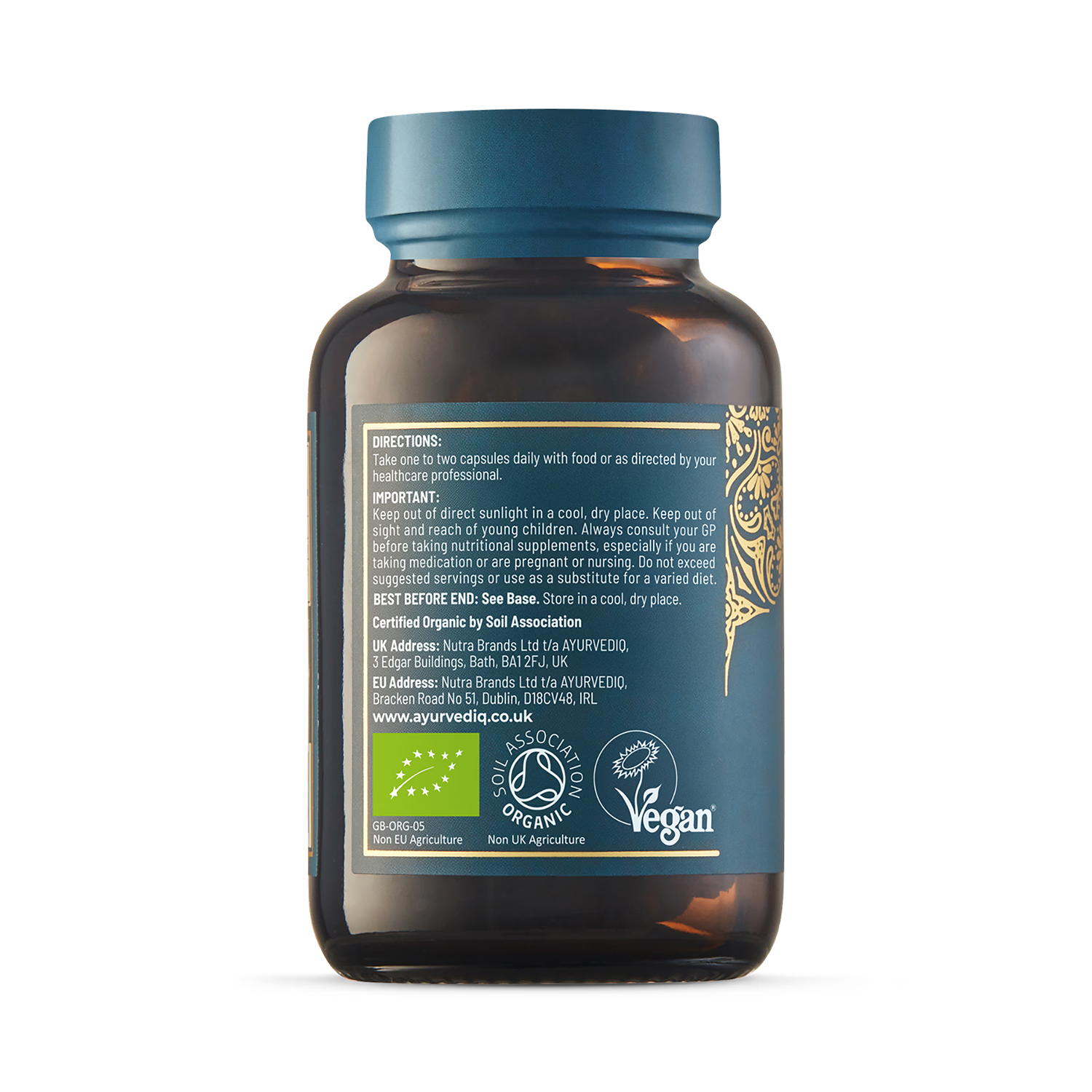 Ayurvediq organic ginger capsules 60 count (British brand)