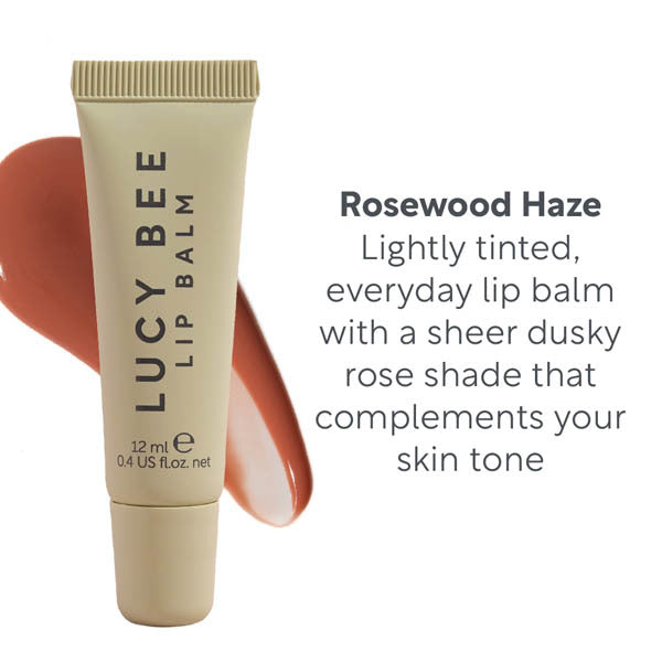 Lucy Bee tinted lip balm Rosewood Haze 12ml - British product