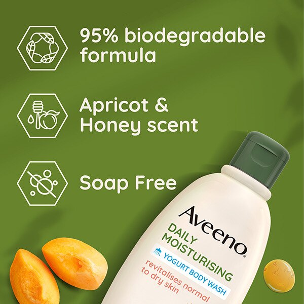 Aveeno Daily Moisturising Yogurt Apricot  Body Wash 300ml GOODS Superdrug   