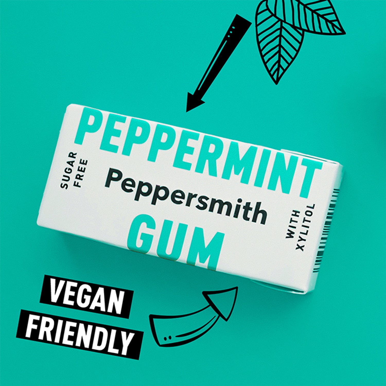 Peppersmith sugar free peppermint chewing gum 15g, UK version
