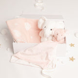 Babbico Elephant Toy, Pink Blanket & Comforter Baby Gift Set GOODS Superdrug   