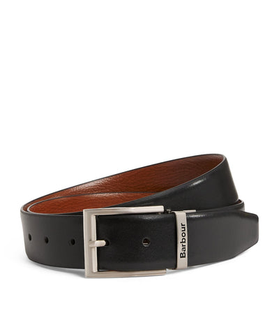 Harrods Barbour Leather Reversible Belt- Buy online at McGrocer