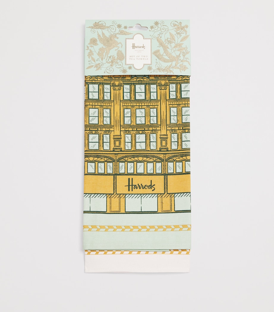 Harrods set of 2 Building Legacy tea towels, UK version