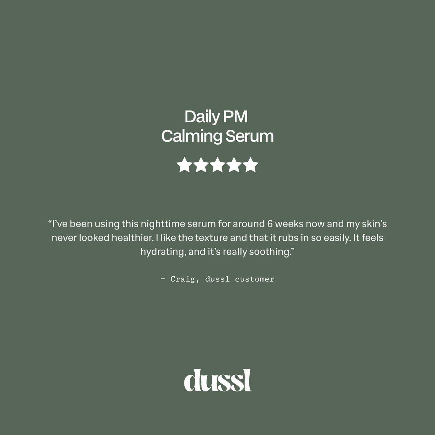 dussl calming serum daily PM, imported from the UK