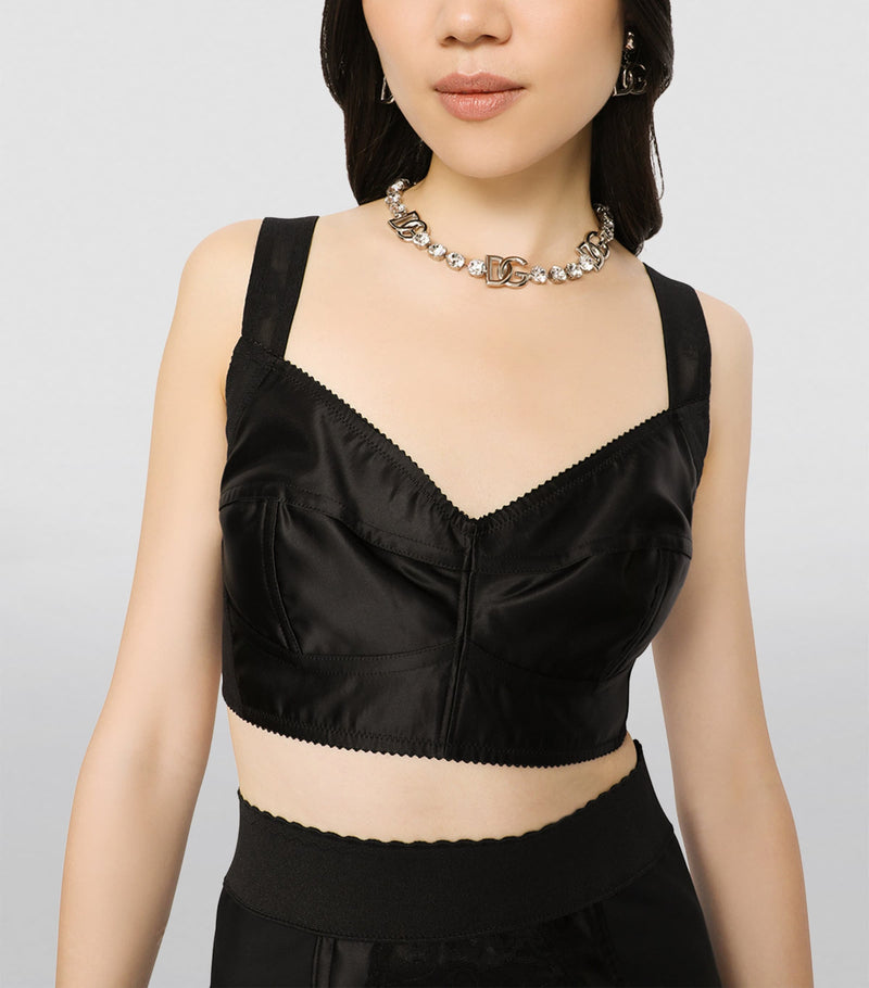 Dolce&Gabbana crystal-embellished DG necklace, imported from the UK