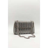 SVNX silver embellished clutch bag 21x14cm (British brand)