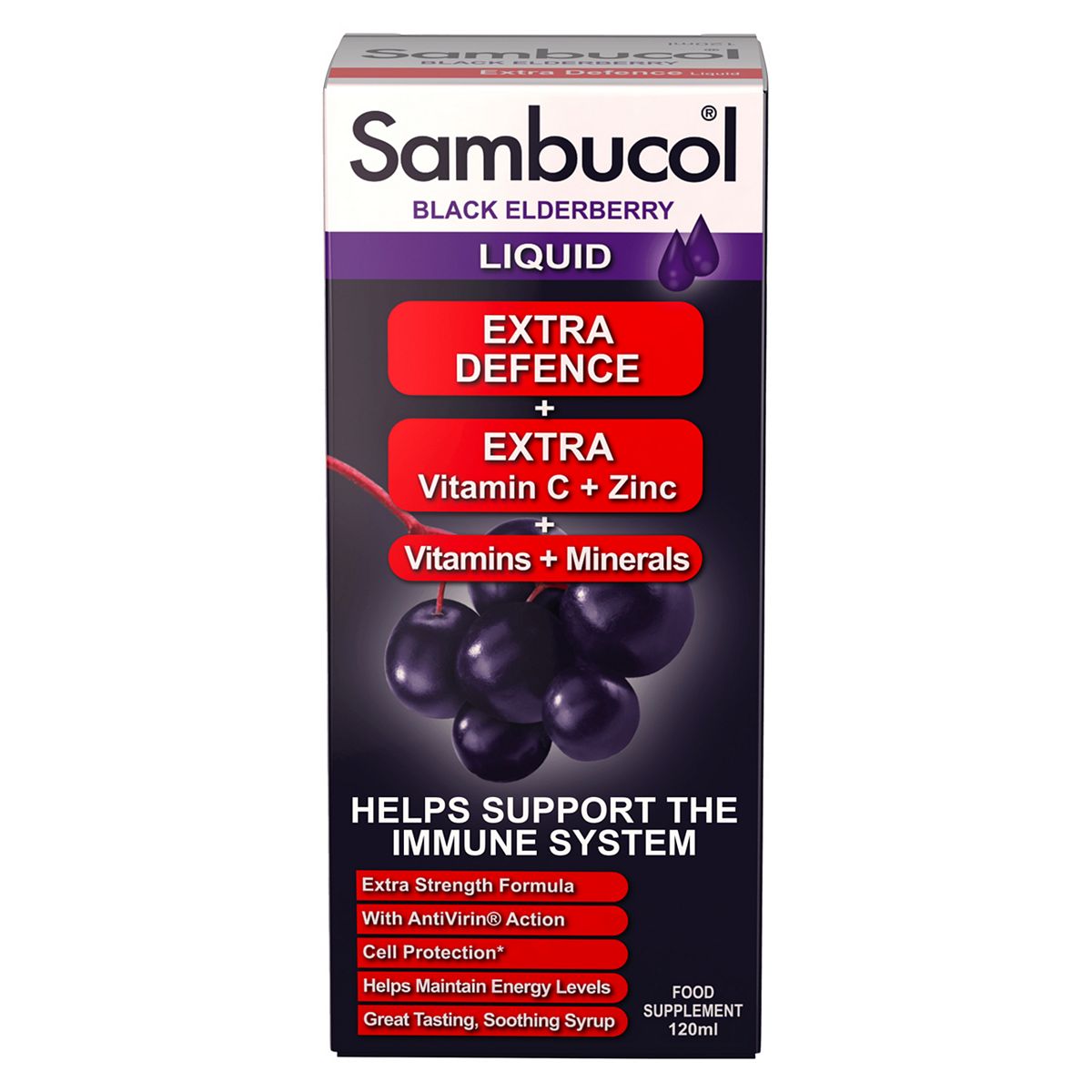 Sambucol Liquid Extra Defence - 120ml General Health & Remedies Boots   