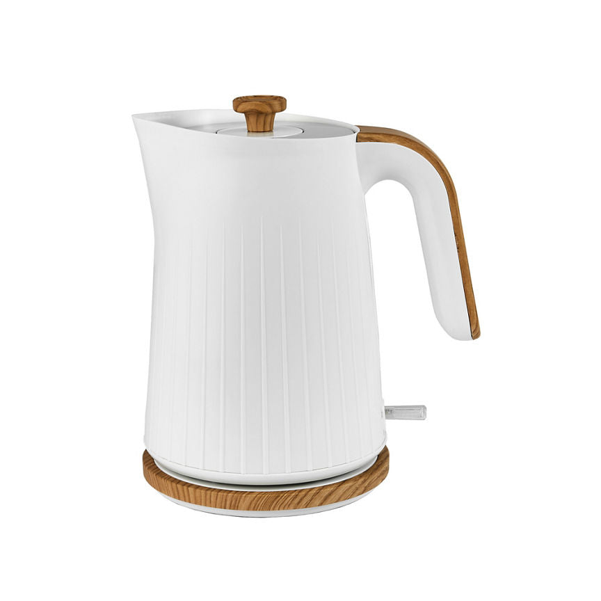 George Home White And Wood Textured Scandi Fast Boil Kettle 1.7L GOODS ASDA   