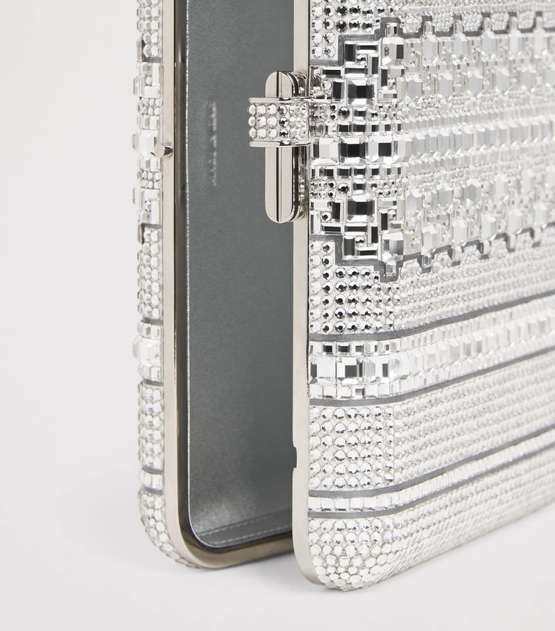 Judith Leiber Crystal Lattice Slim Slide clutch bag, UK version