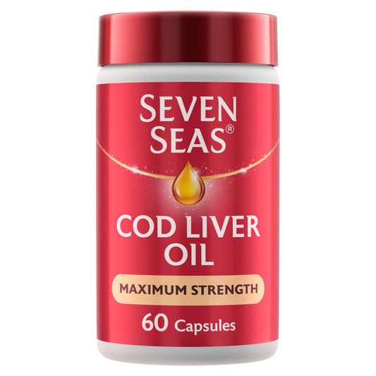 Seven Seas Cod Liver Oil Max Strength Omega-3 & Vitamin D 60 Capsules bone & joint care Sainsburys   