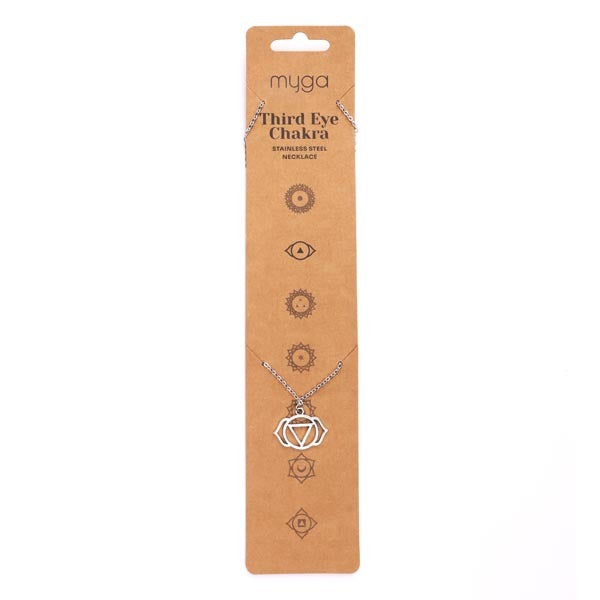 Myga chakra necklace third eye pendant stainless steel - British product