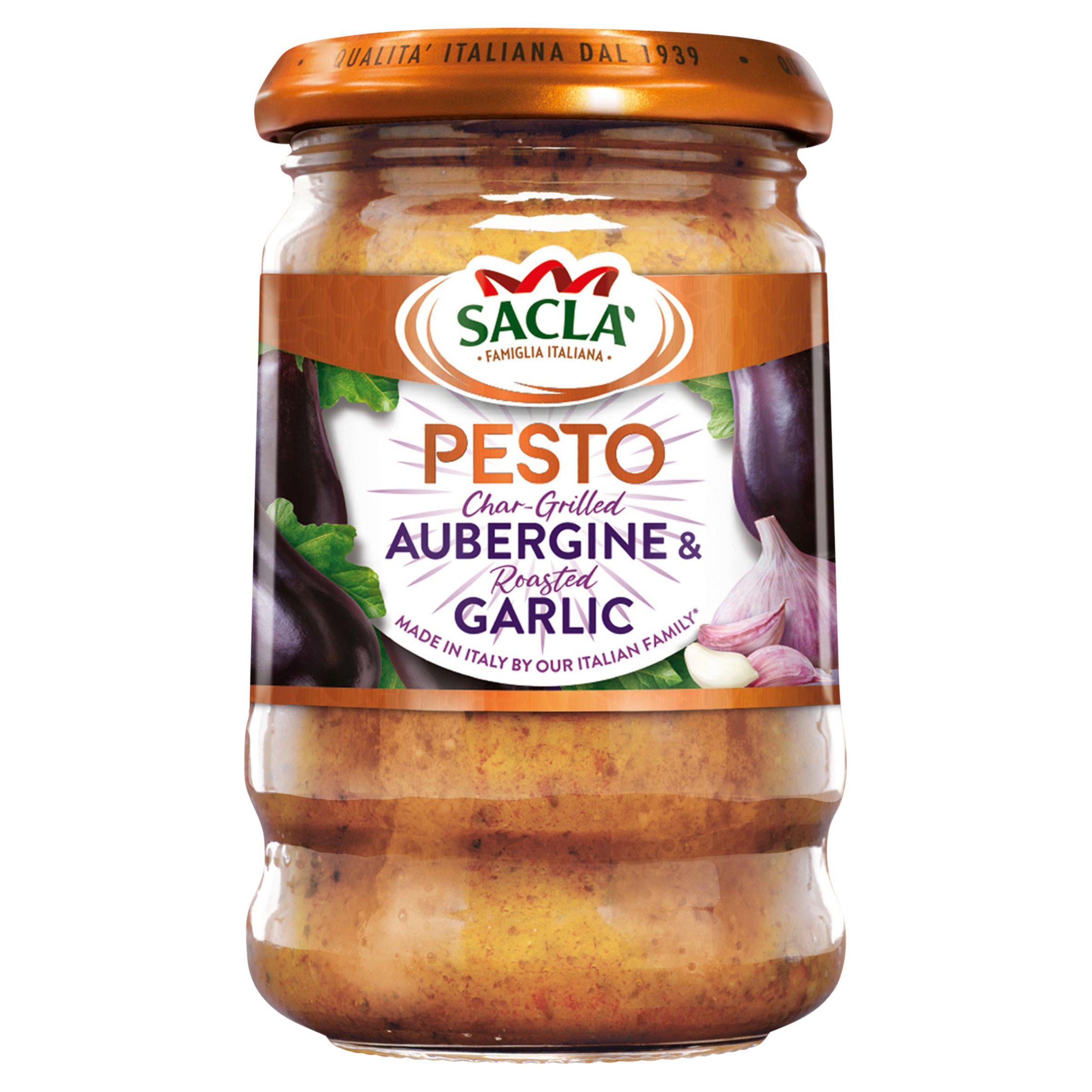 Sacla' Char Grilled Aubergine & Roasted Garlic Pesto 190g GOODS Sainsburys   